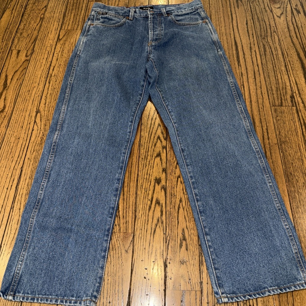 RVCA Women's Jeans Americana Fit Size 30 Inseam 28.5" Blue Denim Mid Rise